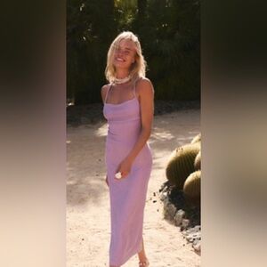 FP BEACH Moss Midi Dress Lavender L NWOT